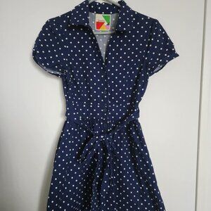 Vintage Inspired Navy Polka Dot Dress